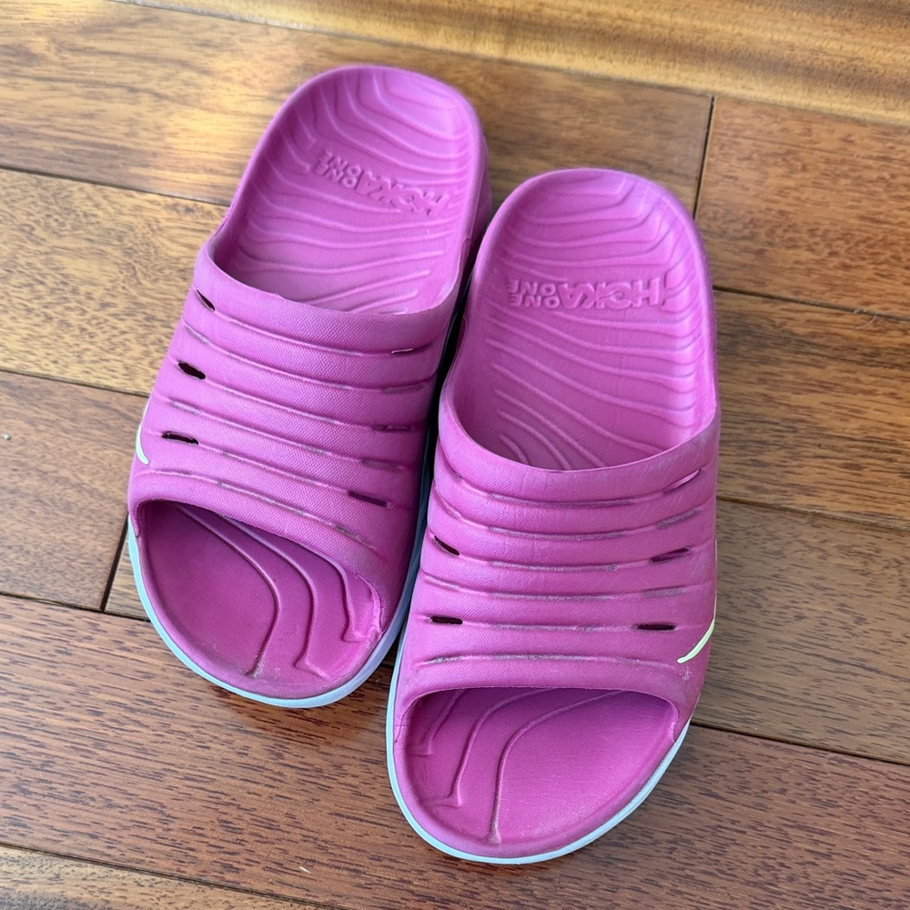 Hoka One One Magenta Slide Sandals